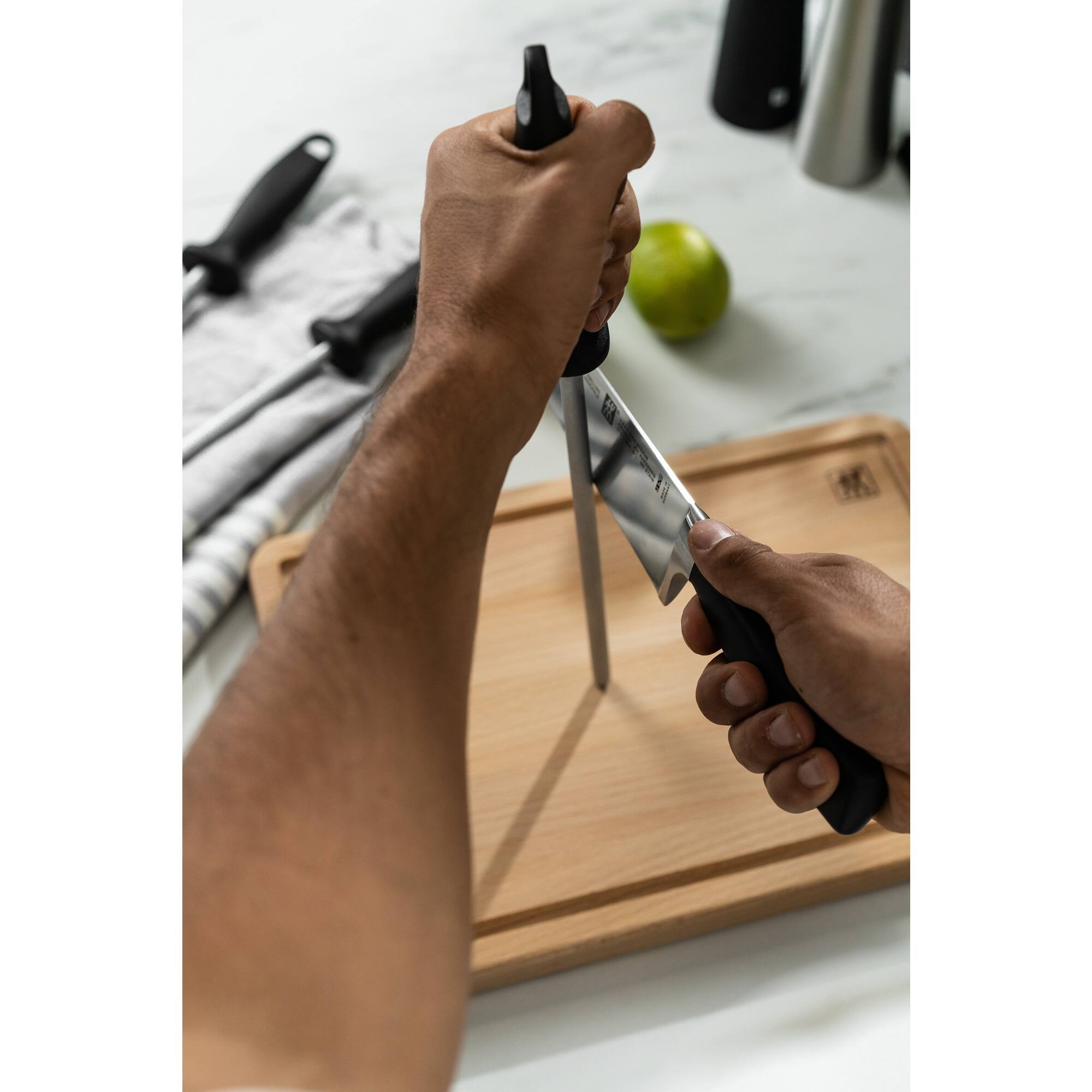 Alt View 3. ZWILLING - ZWILLING 9-inch Sharpening Steel - Steel.