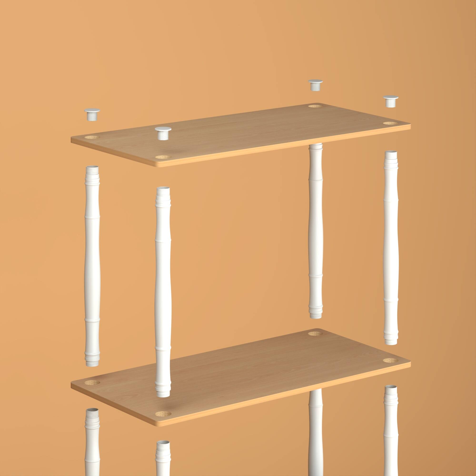 Alt View 4. HOMLUX - 3-Tier 29.5" Corner Shelf Open Shelves for Display for Living Room and Office Organization Beech & White - Beech & White.
