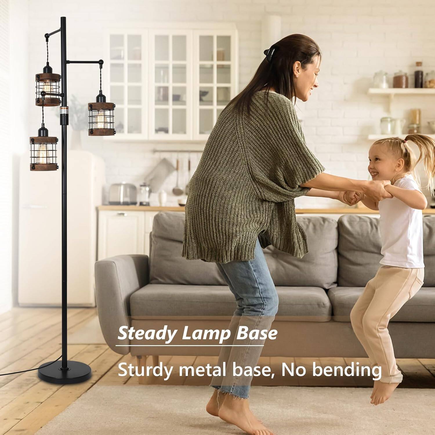 Steady Lamp Base  
Sturdy metal base, No bending