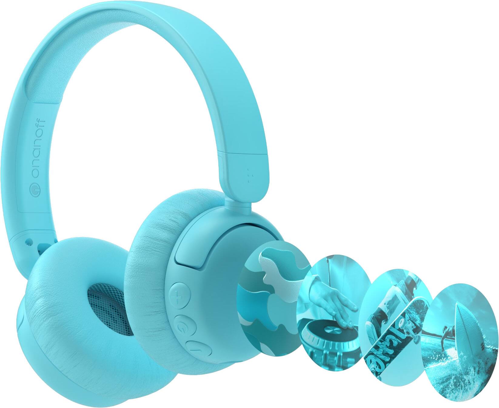 Front. BuddyPhones - Made for Amazon BuddyPhones EcoTime Wireless SafeAudio Over-the-Ear Youth Headset, Bluetooth (Ages 6+) - Turquoise.