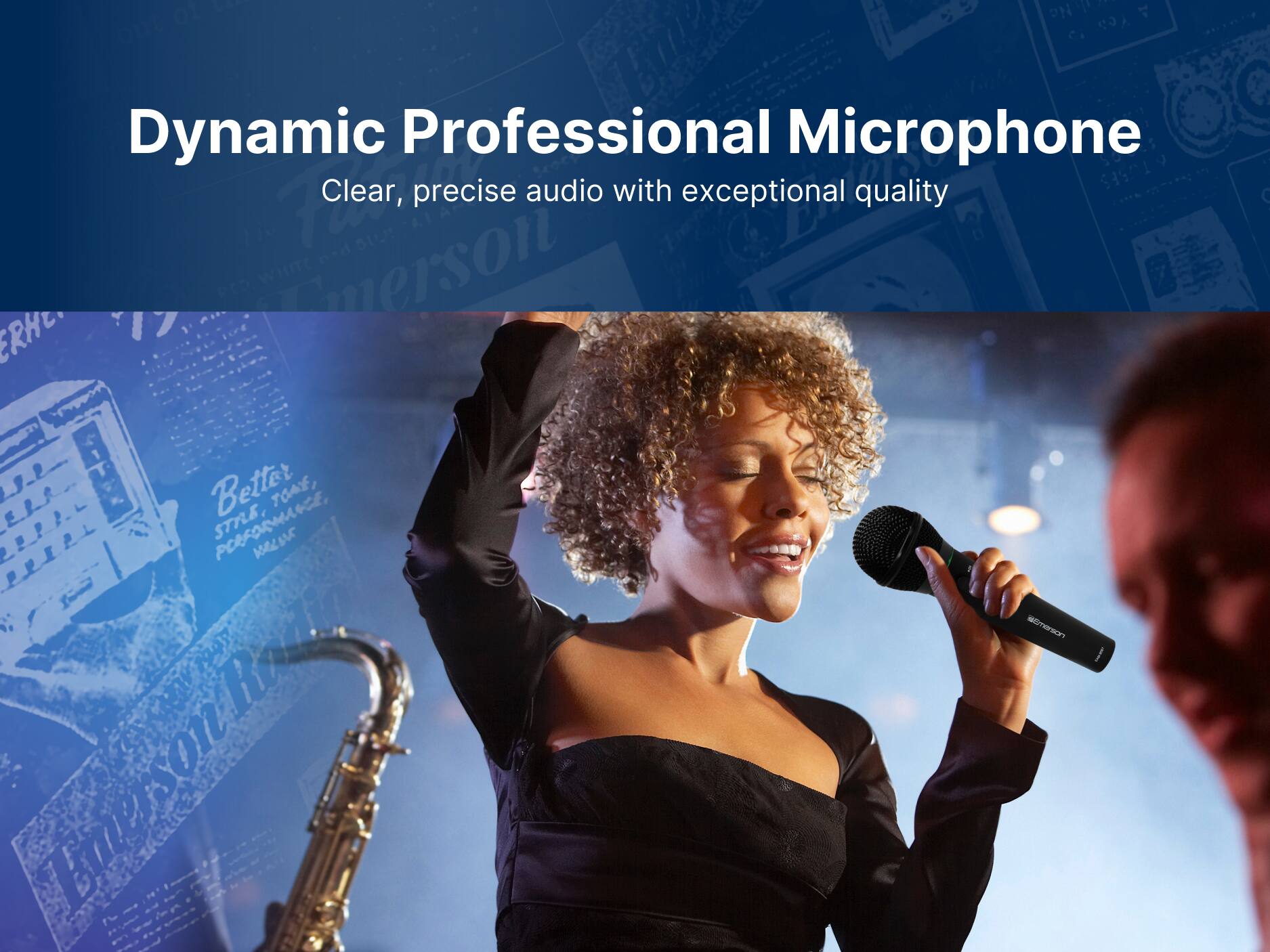 No 1 Dynamic Professional Microphone Clear, precise audio with exceptional quality end WHITE Smerson Better TOAE, STRE, PORFORMANCE, e atmerson Rat Enerson