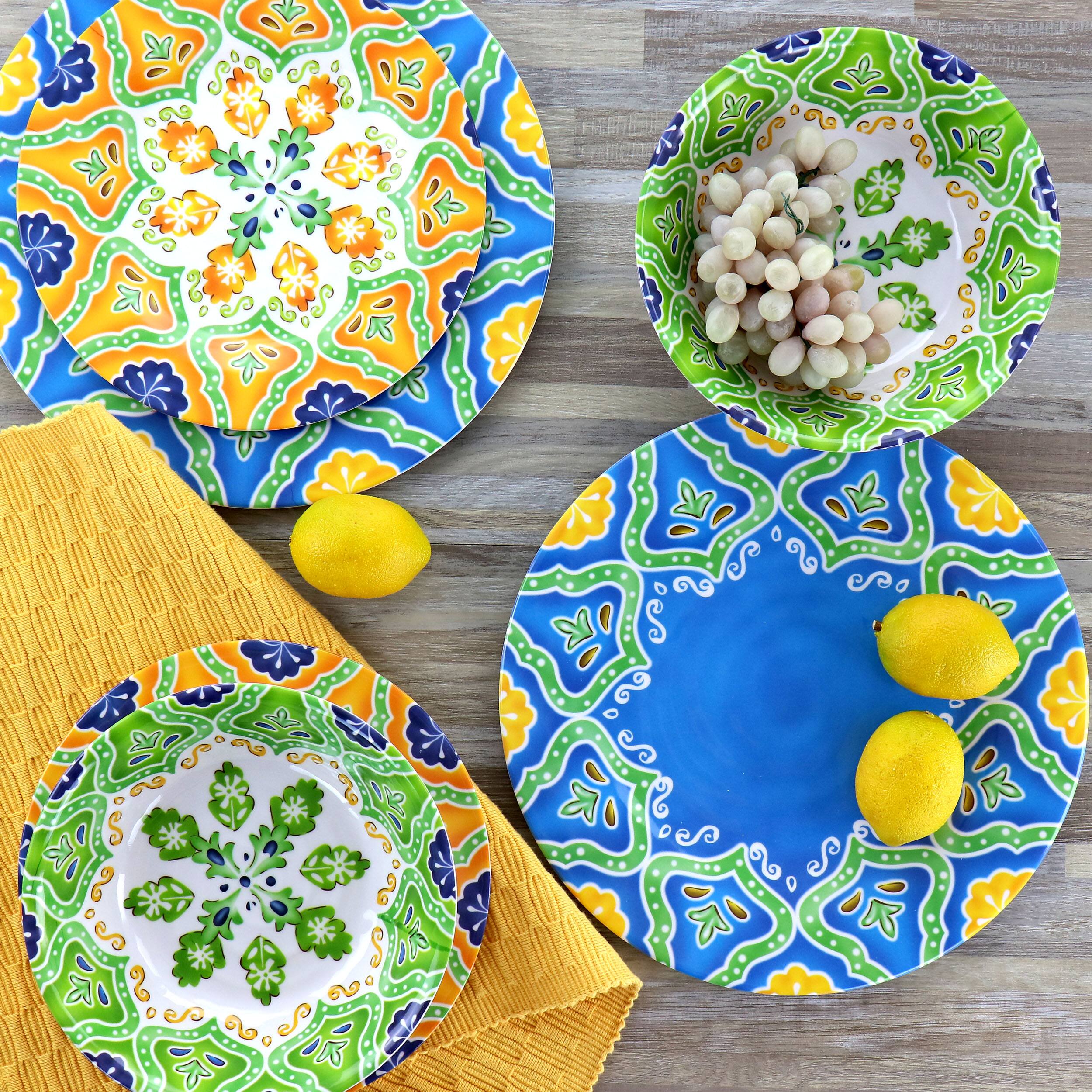 Alt View 4. Elama - Elama Stapanya 12 Piece Melamine Dinnerware Set in Multi - Multi.