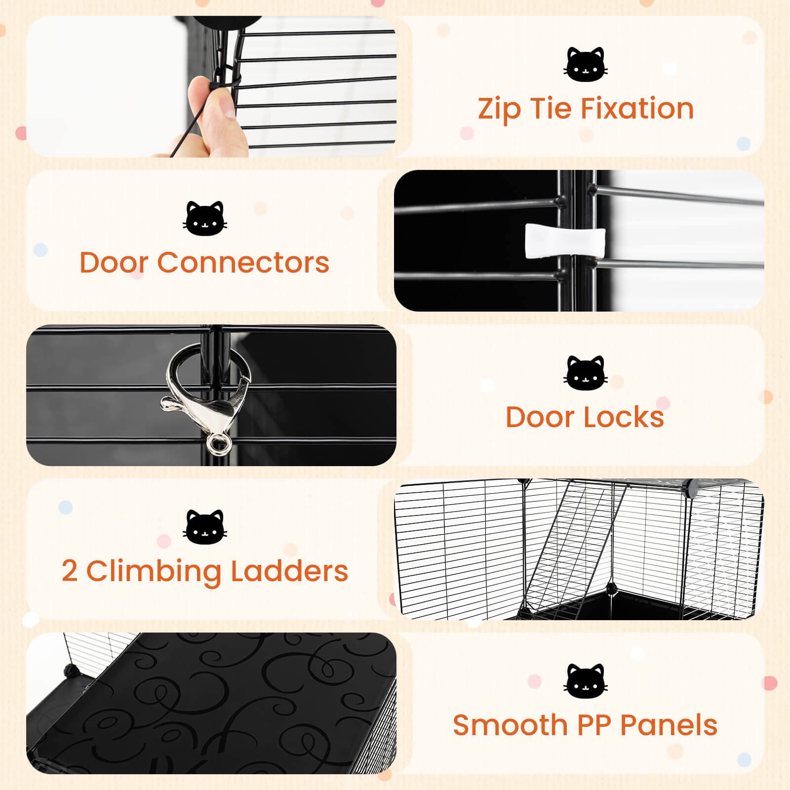 Zip Tie Fixation  
Door Connectors  
Door Locks  
2 Climbing Ladders  
Smooth PP Panels