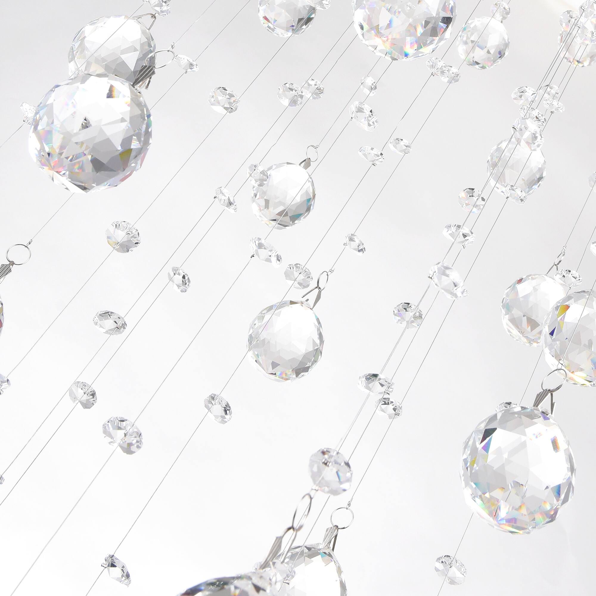 Back. CWI Lighting - Rain Drop 9 Light Flush Mount With Chrome Finish - Chrome.