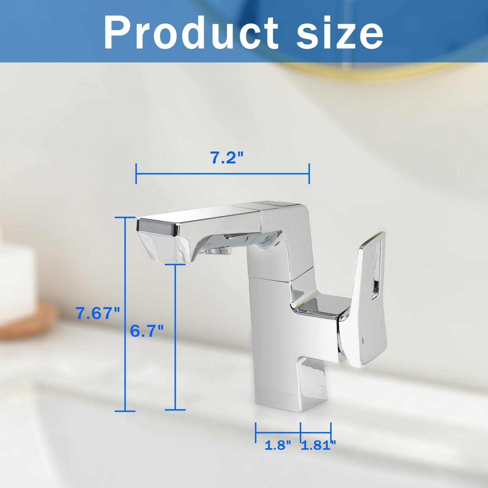 Product size

- Width: 7.2"
- Height: 7.67"
- Depth: 6.7"
- Base width: 1.8"
- Base depth: 1.81"