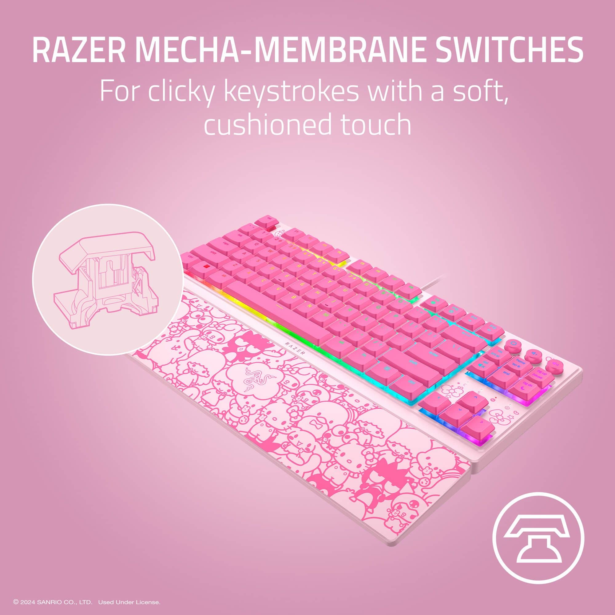 Razer Mecha-Membrane Switches: For clicky keystrokes with a soft, cushioned touch.