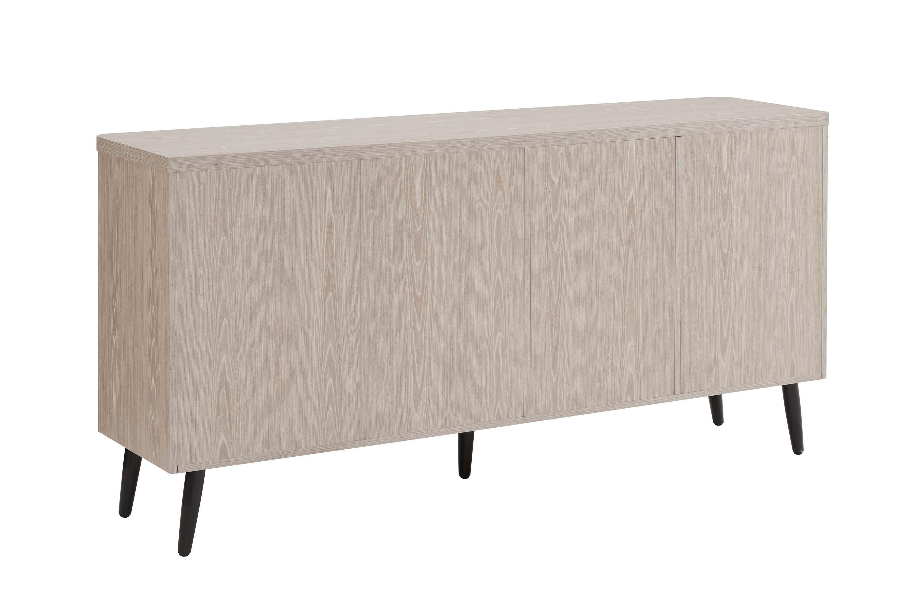 Alt View 3. Manhattan Comfort - Jodie Mid-Century Modern 65" Fluted Sideboard - Whitewashed Oak.