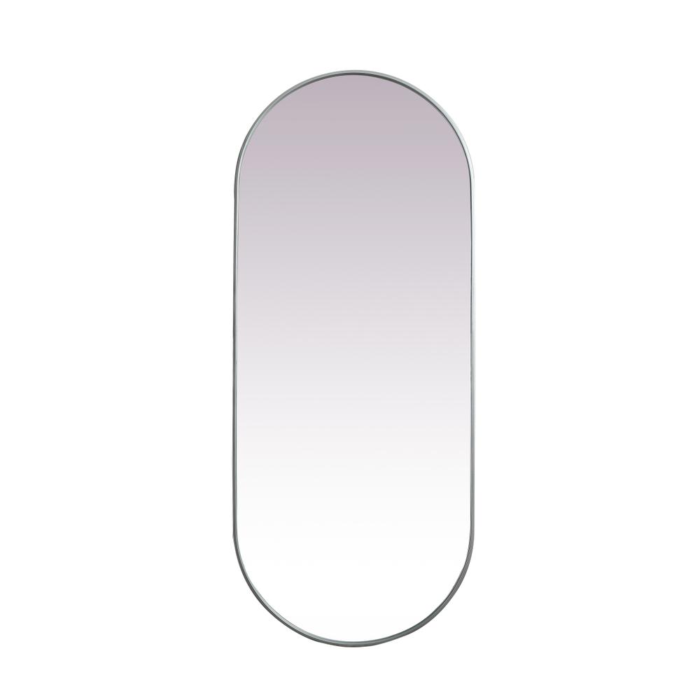 Alt View 7. Elegant Decor - Metal Frame Oval Mirror 30x72 Inch in Silver - Silver.
