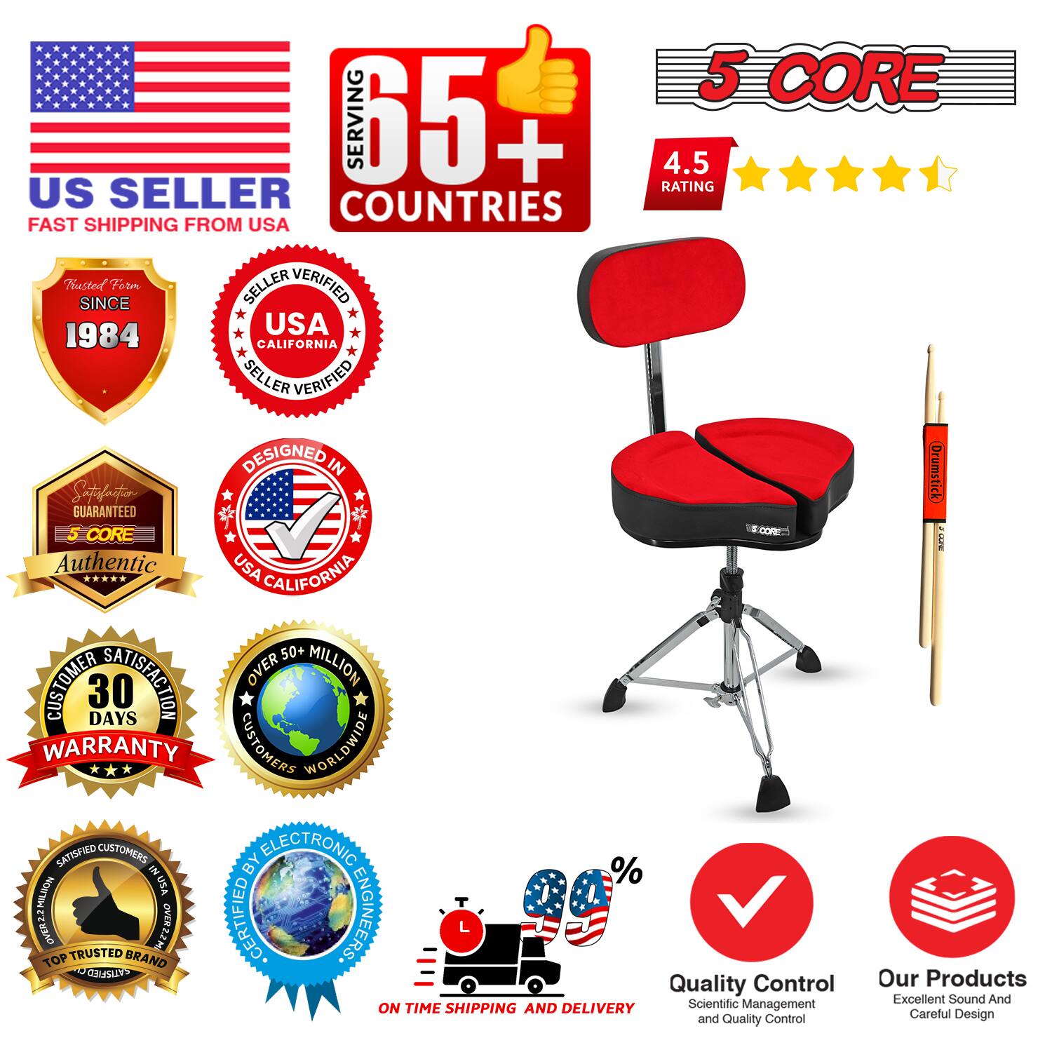 **US Seller**  
Fast Shipping from USA

**65+ Countries Served**  
4.5 Rating

**Trusted Since 1984**

**Seller Verified**  
USA California

**Designed in USA California**

**5 Core Authentic**

**Satisfaction Guaranteed**

**30 Days Warranty**

**Over 50+ Million Customers Worldwide**

**Certified by Electronic Engineers**

**Top Trusted Brand**

**On Time Shipping and Delivery**

**Quality Control**  
Scientific Management and Quality Control

**Our Products**  
Excellent Sound and Careful Design