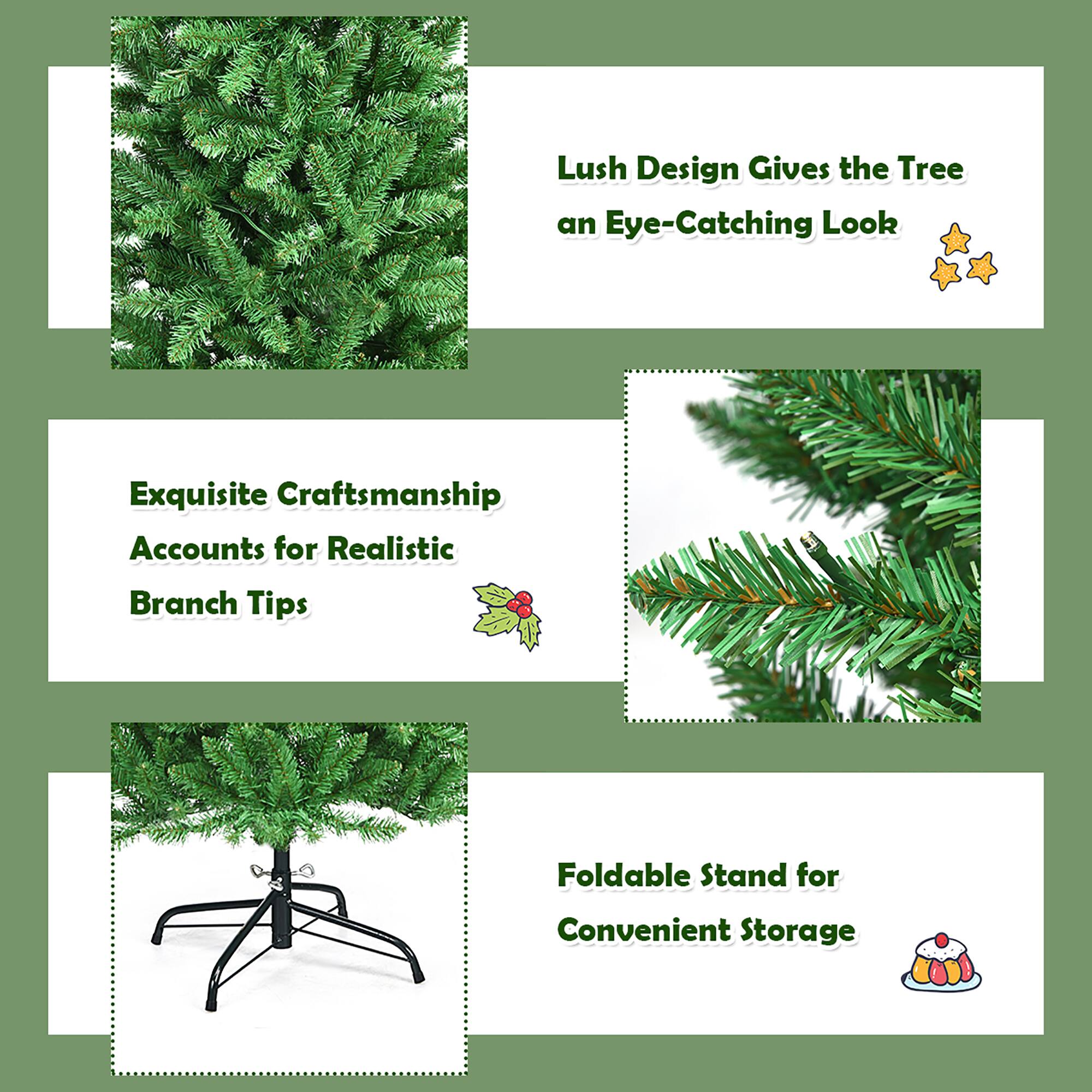 Lush Design Gives the Tree an Eye-Catching Look Exquisite Craftsmanship Accounts for Realistic Branch Tips Foldable Stand for Convenient Storage