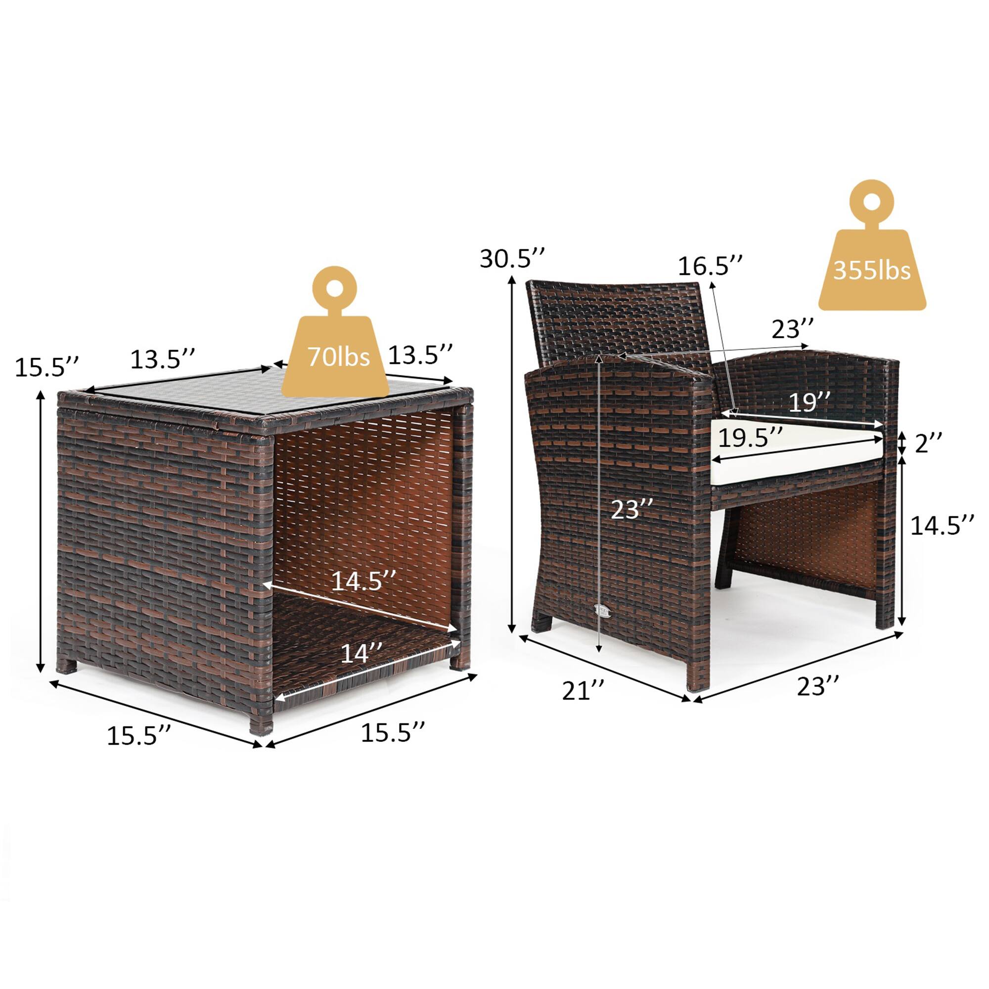 30.5" 16.5" 355lbs 15.5" 13.5" 70lbs 13.5" 23" 19" 19.5" 2" 23" 14.5" 14.5" 15.5" 14" 15.5" 21" 23"