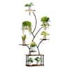 Front. VEVOR - Plant Stand Indoor with Grow Lights, 62 in Tall 8-Tier Lighted Plant Shelf, Metal Corner Plants Holder, 3 Timer - Brown + Black.
