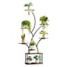 VEVOR - Plant Stand Indoor with Grow Lights, 62 in Tall 8-Tier Lighted Plant Shelf, Metal Corner Plants Holder, 3 Timer - Brown + Black