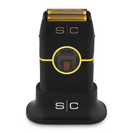 Front. StyleCraft - Instinct Metal Cordless Double Foil Shaver with IN2 Vector Motor Intuitive Torque Control, USB-C Rechargeable - Black.