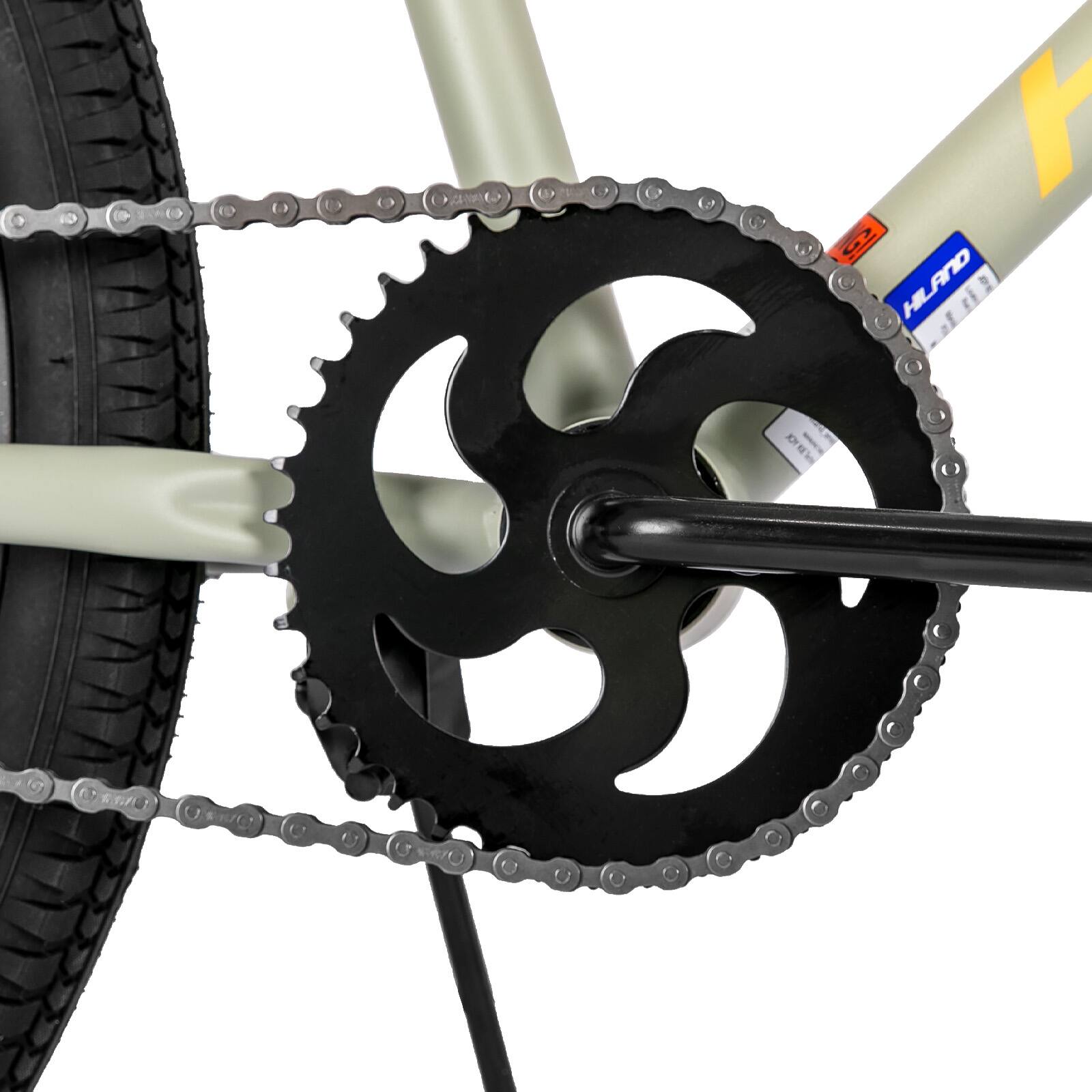 Alt View 5. HILAND - HILAND 24 Inch BMX Bike for Teenager and Adult, Beginner-Level BMX with 2 Pegs, Bicycles for Men and Women Grey - Grey.