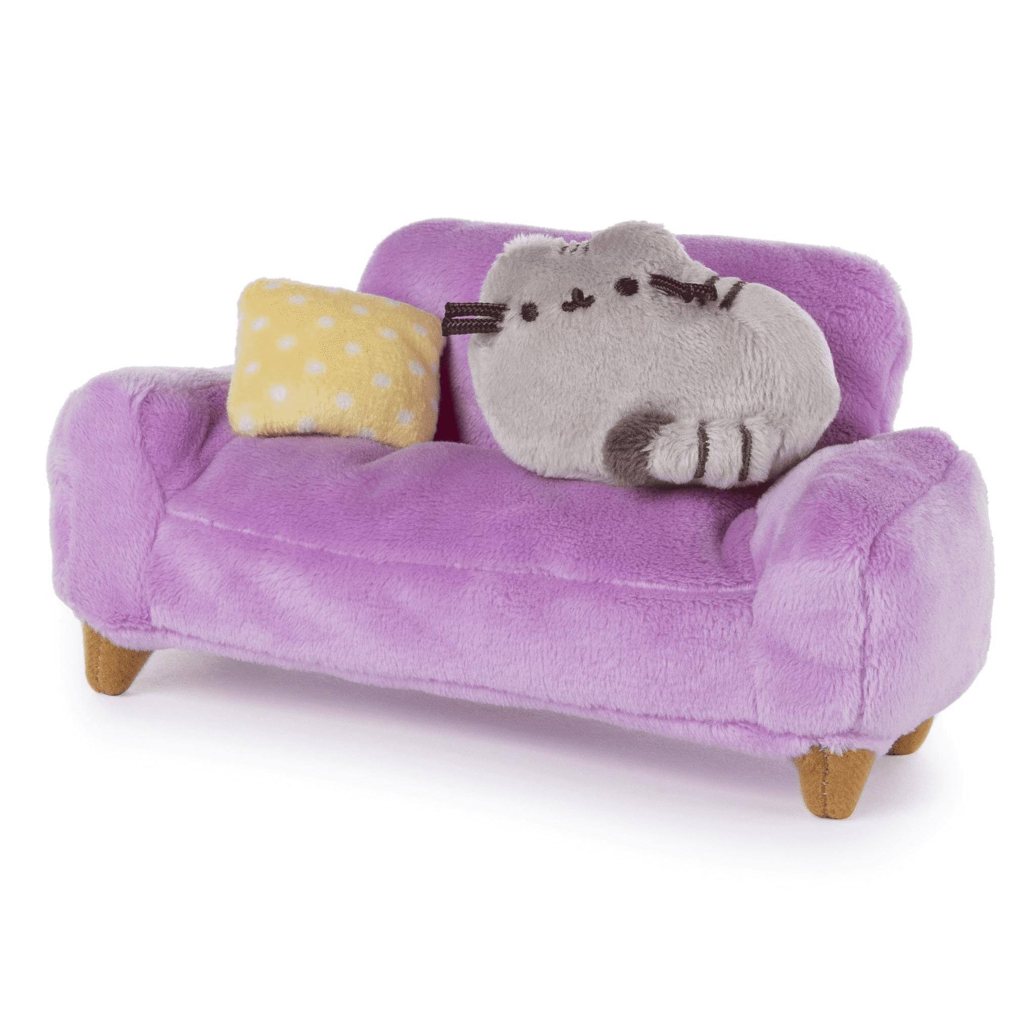 Front. Enesco - Pusheen on Couch 5 Inch Plush Collector Set - Purple.
