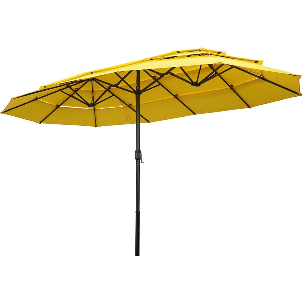 Ainfox - 15ft Vented Large Market Table Umbrella Outdoor Patio Umbrellas - Blue