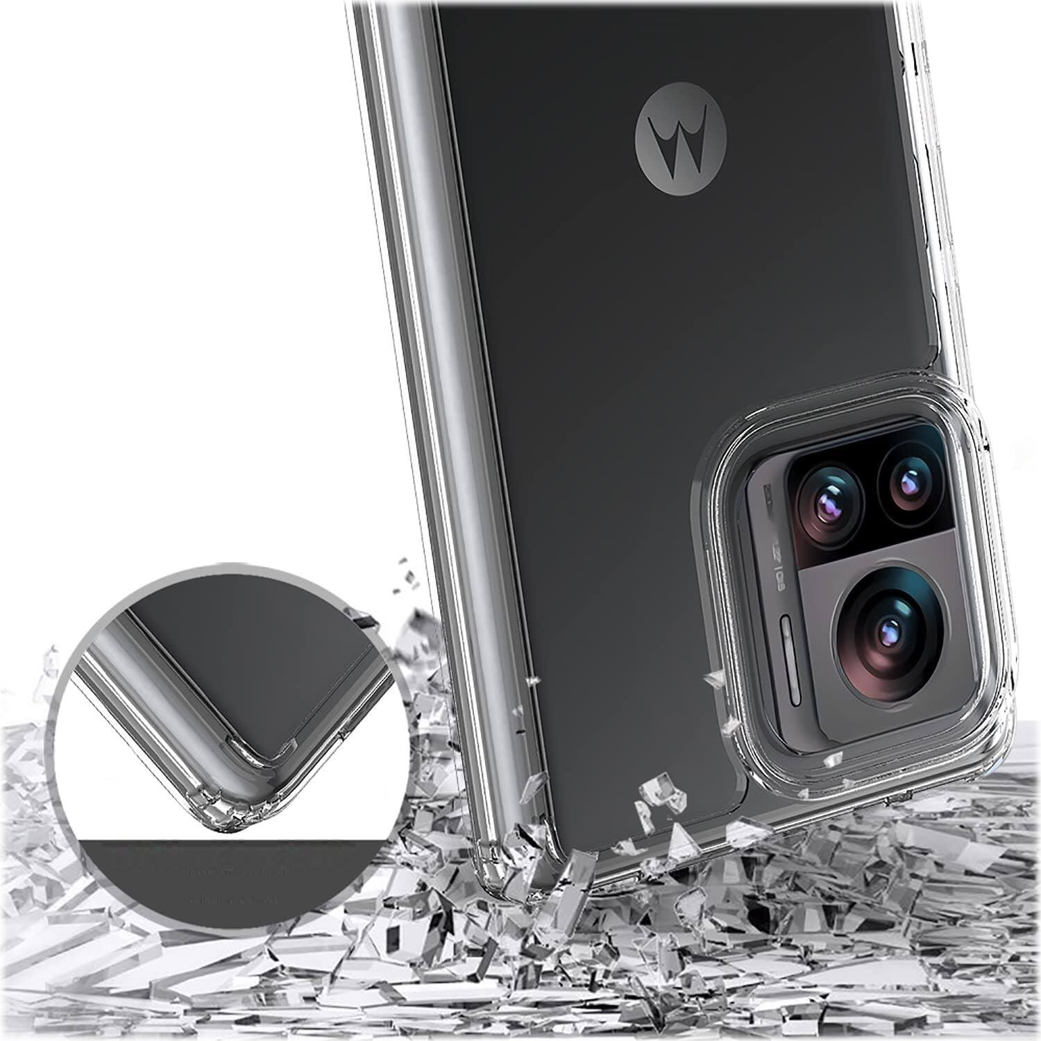 Alt View 17. SaharaCase - Hybrid-Flex Hard Shell Series Case for Motorola Edge+ (2023) - Clear.