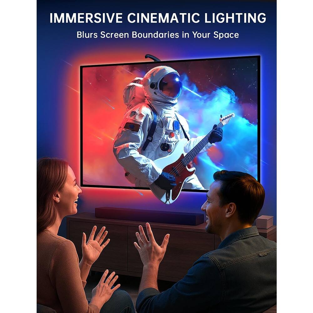 IMMERSIVE CINEMATIC LIGHTING  
Blurs Screen Boundaries in Your Space