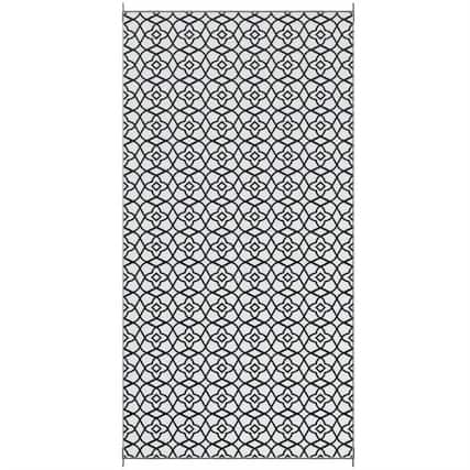 Front. HTUTWOO - 9' x 18 Patio Reversible Outdoor Rug - RV Camping Carpet with Carry Bag, Mud-Resistant Fade-Proof, Foldable Portable Mat - Black White.