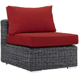 Summon Outdoor Patio Sunbrella® Armless by Modway - Canvas Red