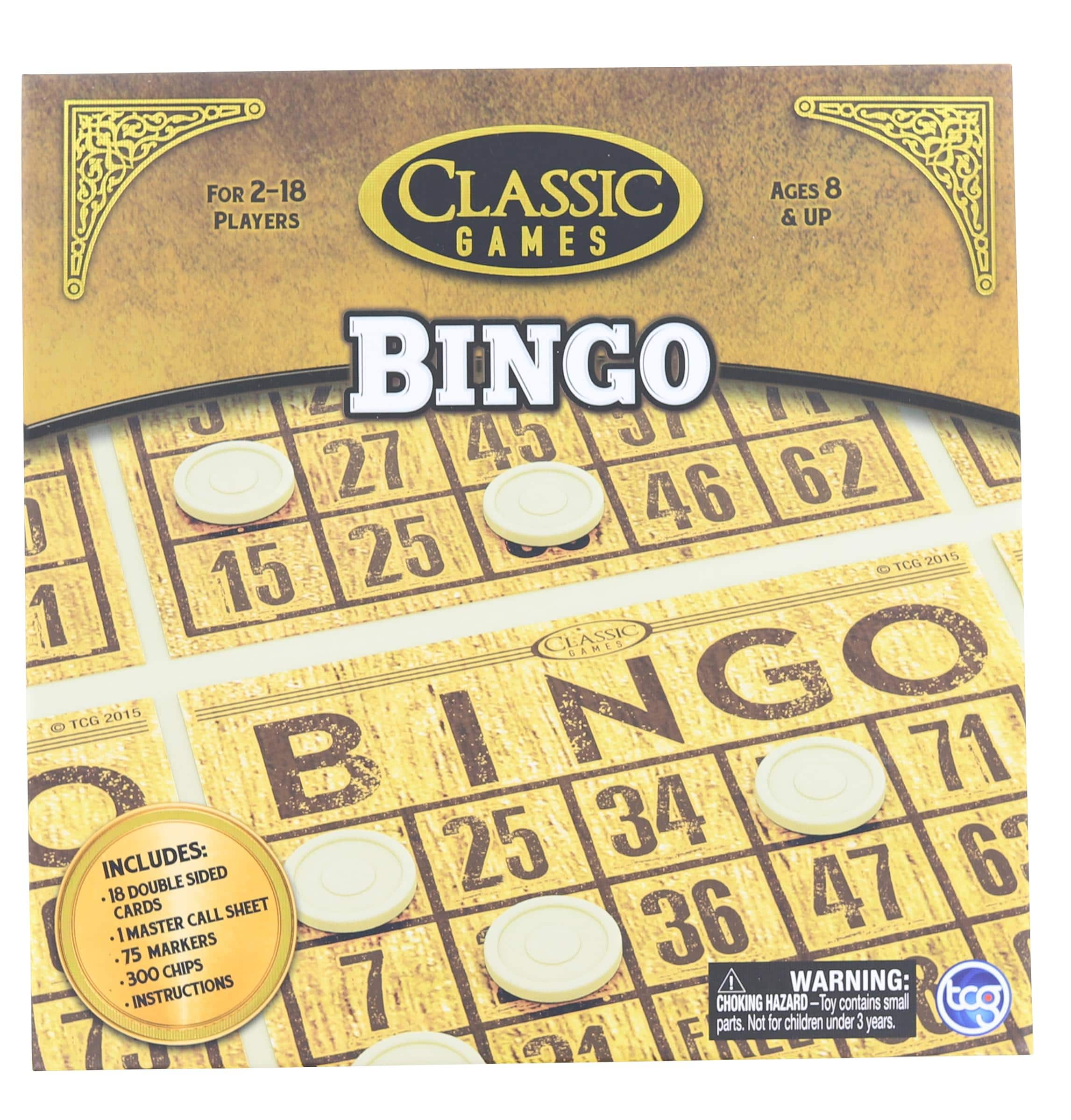 The Canadian Group - Classic Games Wood Bingo Set - Brown