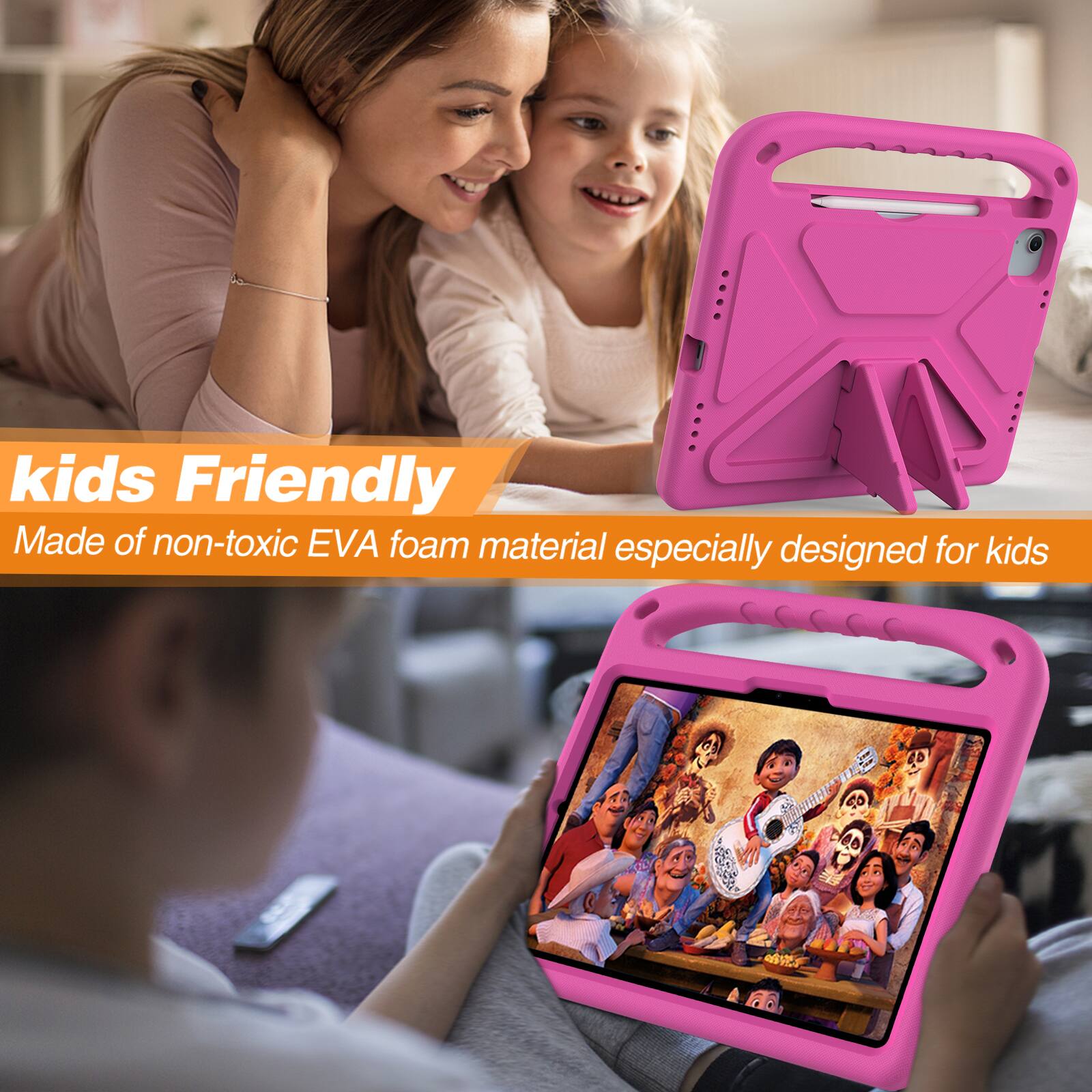 kids Friendly  
Made of non-toxic EVA foam material especially designed for kids
