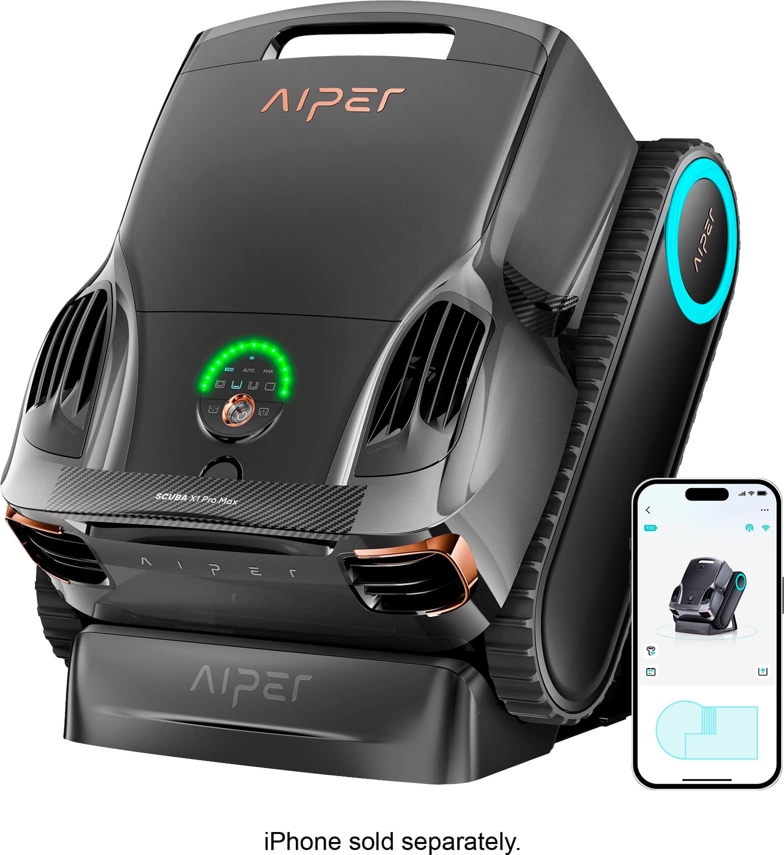 AipEr ApEr E N MA & 5 SCUBA X TP1 Max - - TO 7 / 5514 P E 7 NipEr iPhone sold separately.