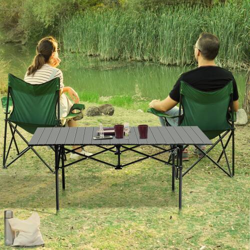 Alt View 7. Winado - 47in Portable Folding Camping Table, Ultralight Collapsible Table for Outdoor Travel Hiking Table Backyard BBQ Party - Black.