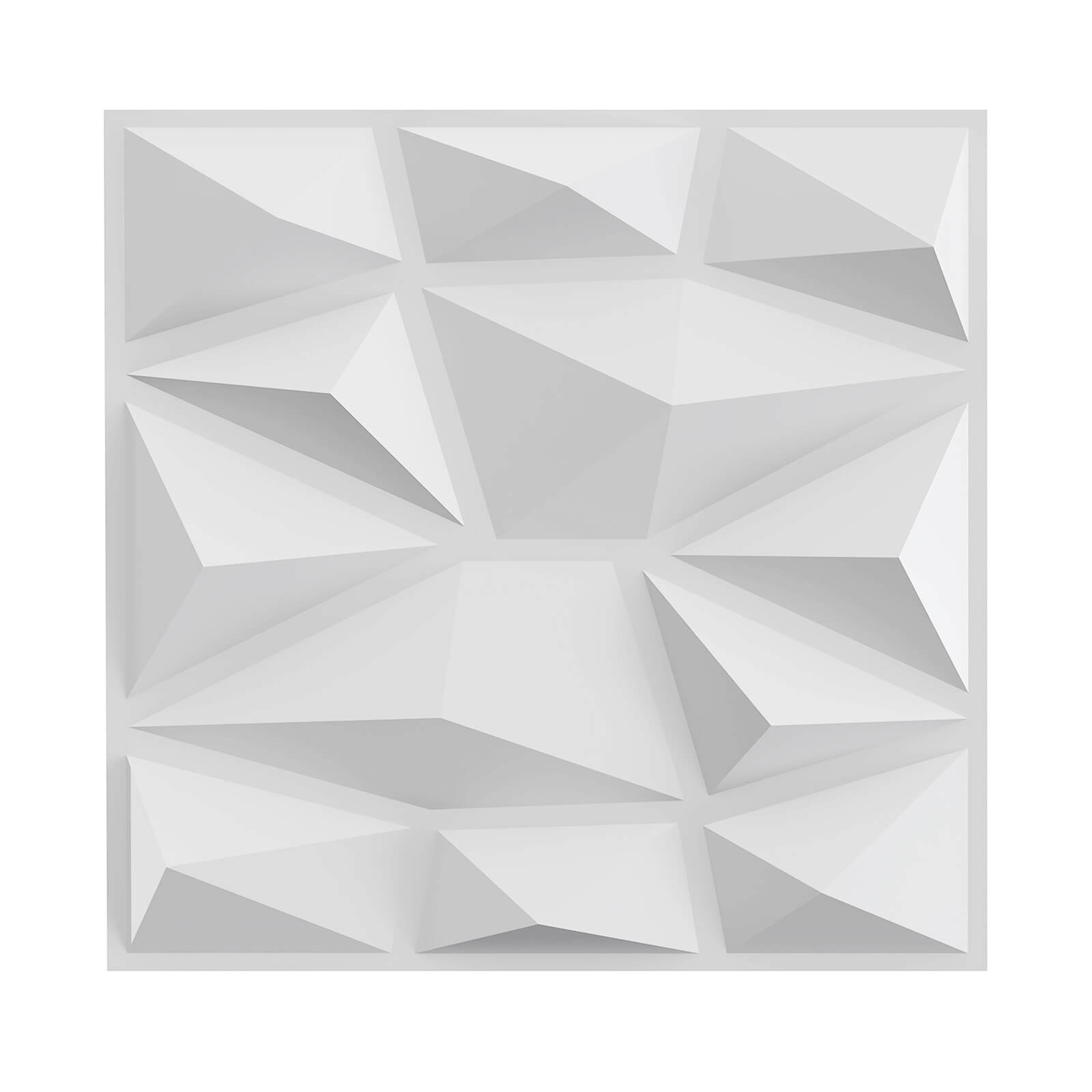 Front. Costway - Costway 50 Pack 3D Wall Panels, PVC Diamond Textured Wall Tiles for DIY Painting - White.