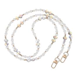 Unique Bargains - Pearl Phone Chain Crossbody Lanyard, Beaded Flower Wrist Strap Universal Cell Phone Charm Hanging Rope - Multicolored