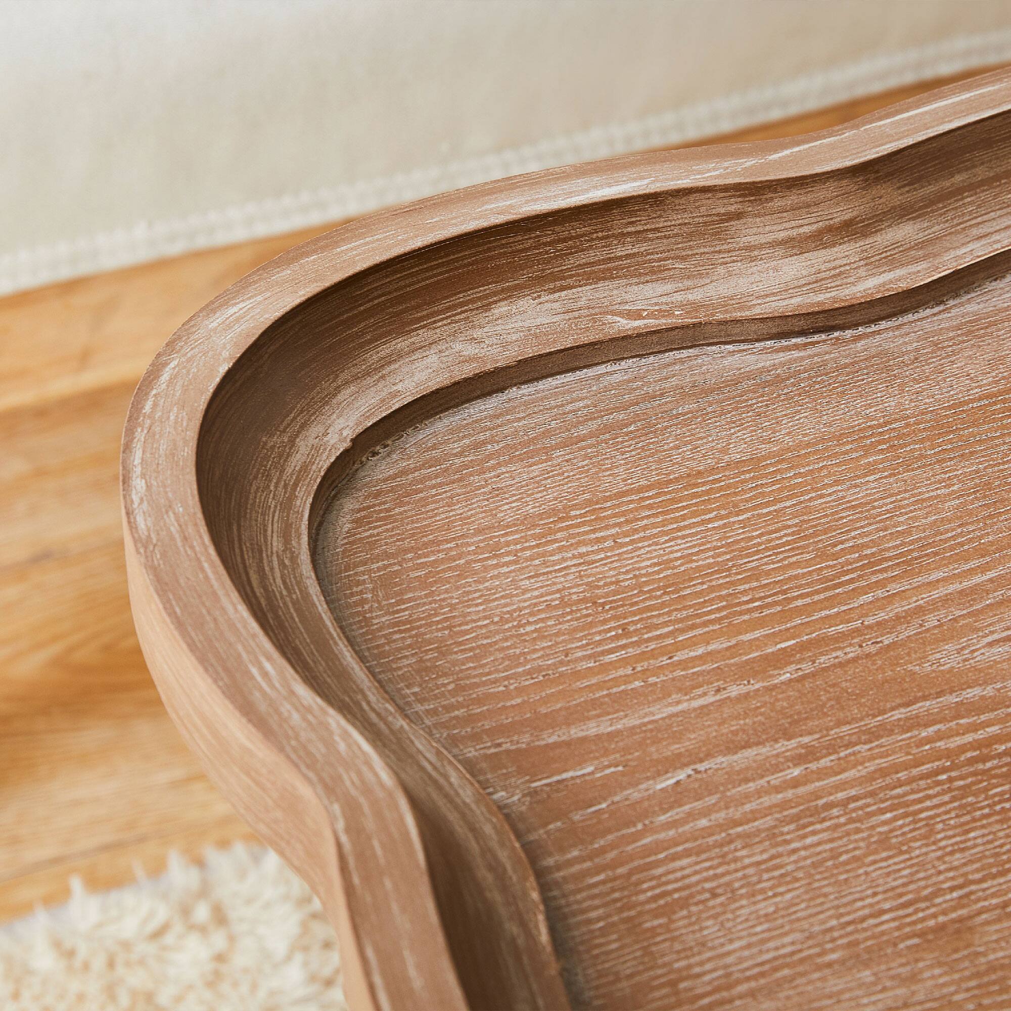 Alt View 7. COZAYH - COZAYH Rustic Farmhouse Coffee Table w/ Tray Top & Storage Shelf, Natural/White - White.