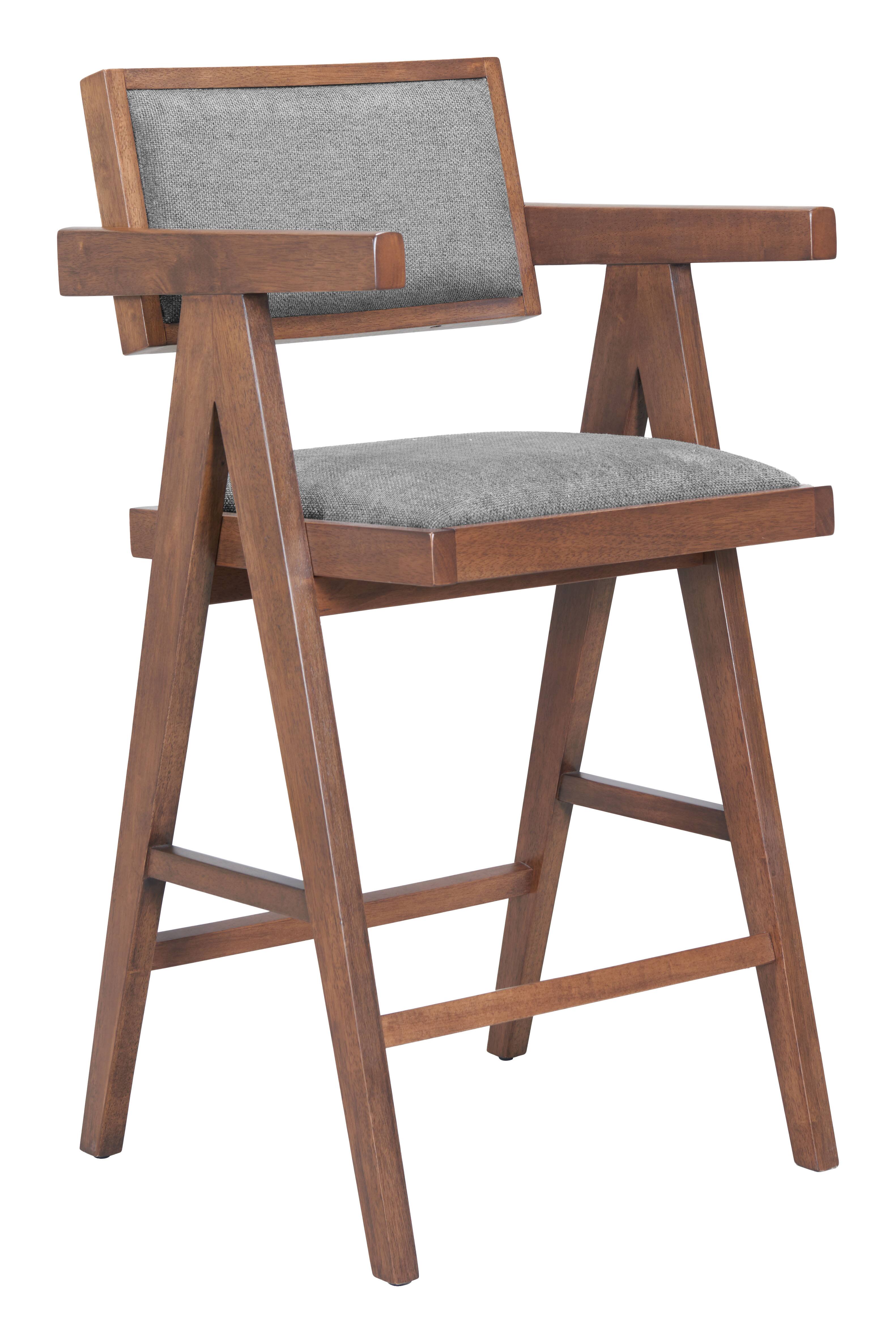 Hivvago - Delhi Counter Stool (Set of 2) - Gray & Walnut