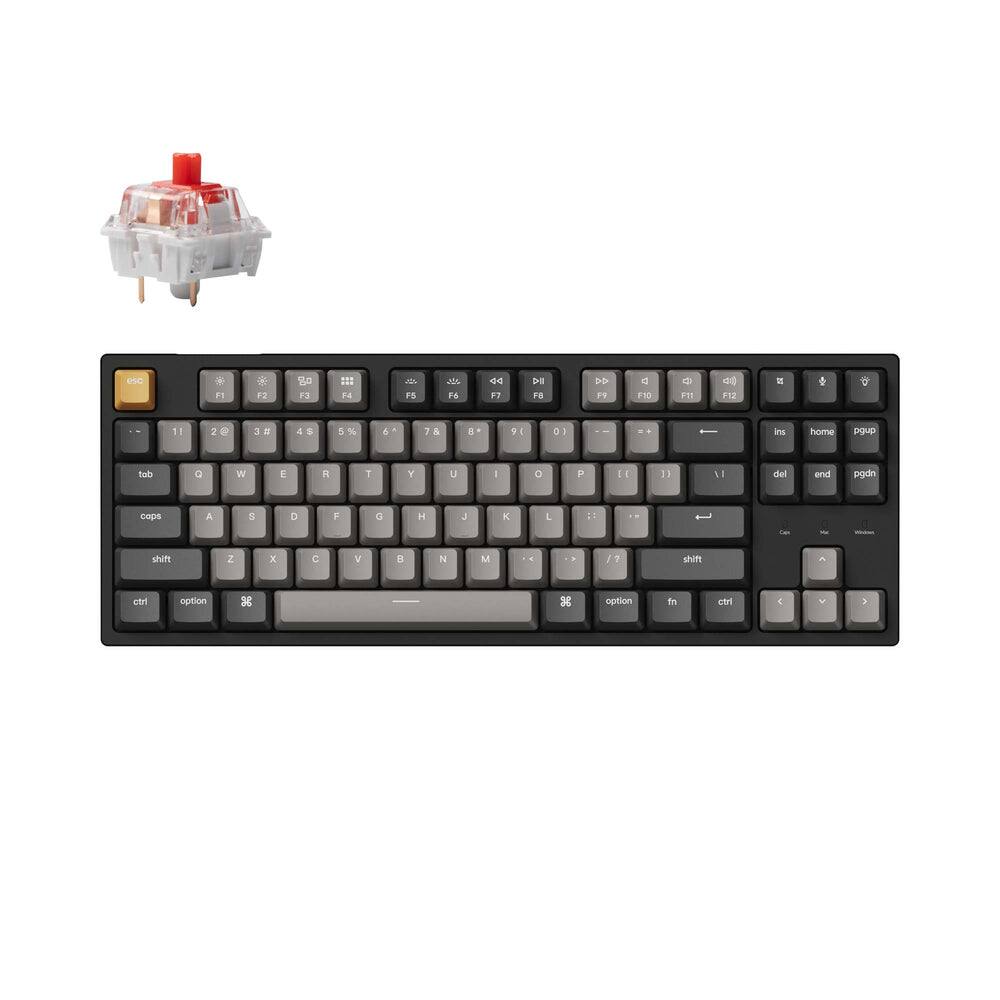 Keychron - C1 Pro TKL QMK/VIA Wired Mechanical Keyboard with Red Switch - Black
