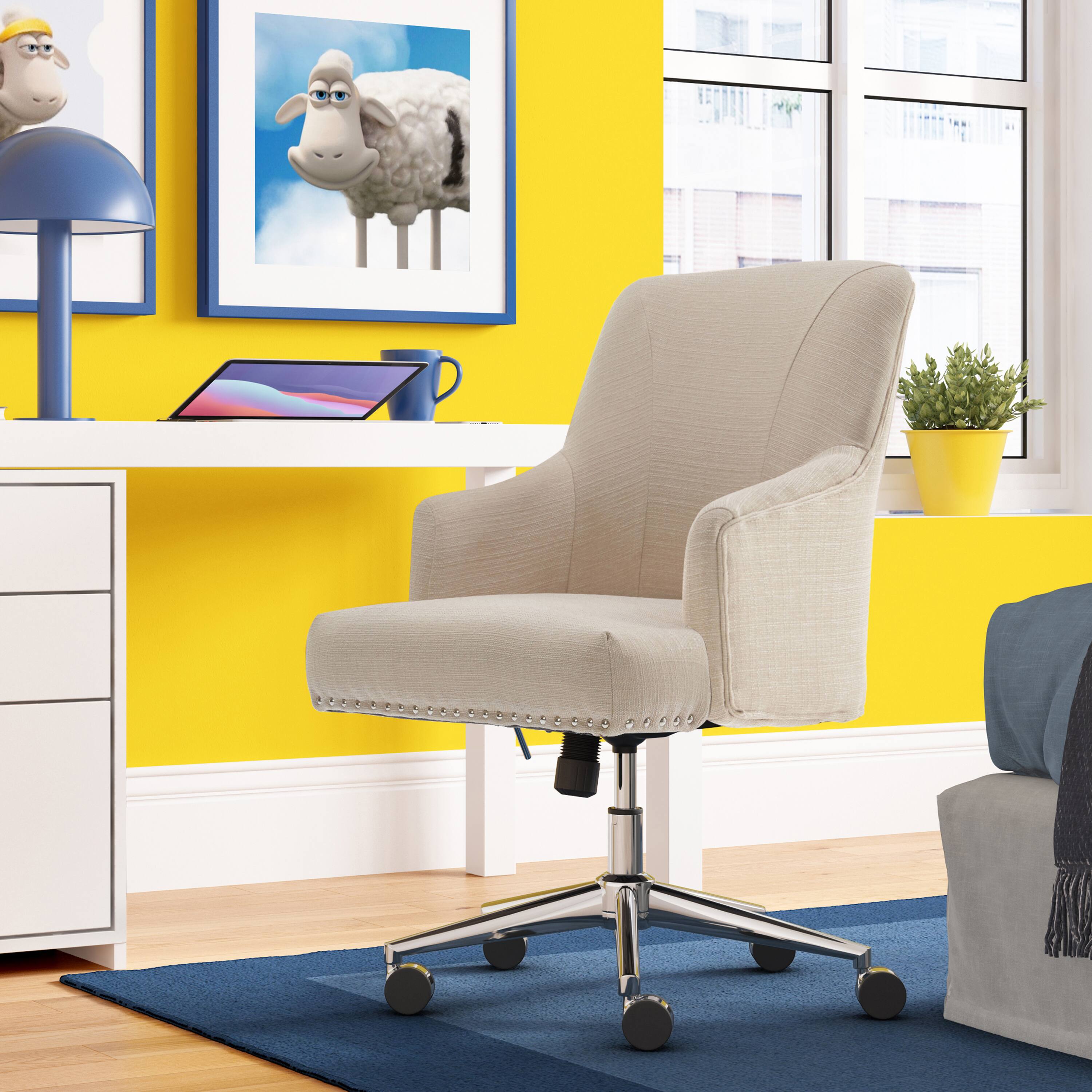 Alt View 18. Serta - Leighton Home Office Chair - Chrome/Light Beige.