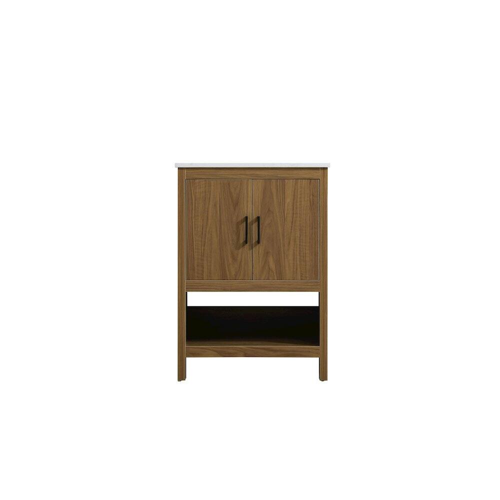 Alt View 3. Elegant Kitchen and Bath - Ira 24 Inch Single Bathroom Vanity In Walnut Brown - Walnut Brown.