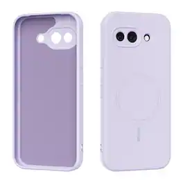 Dteck - Magnetic Liquid Silicone Case for Google Pixel 10A, Anti-Scratch Shockproof Soft Non-Slip Anti-Fingerprint Cover - Purple
