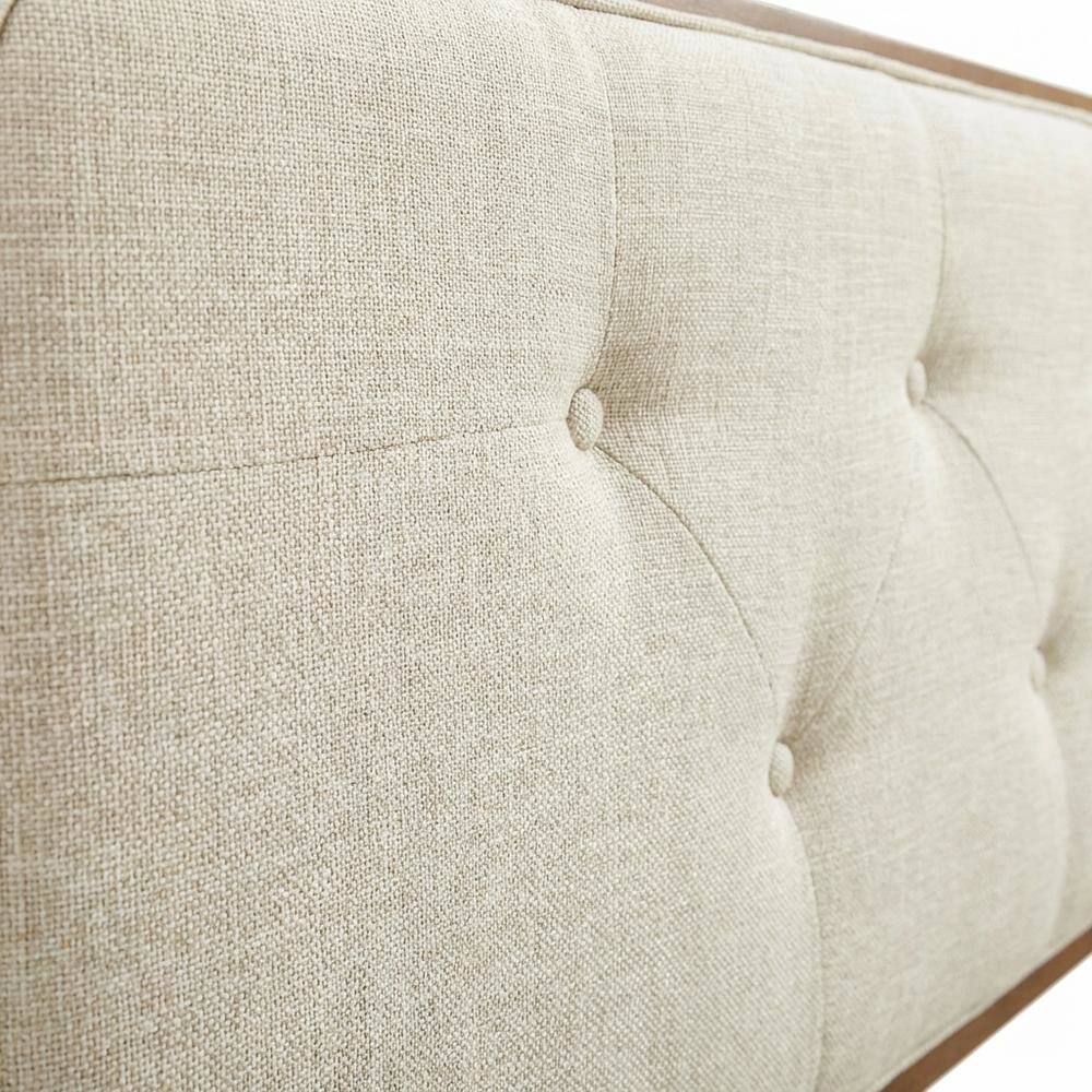 Back. FurniFact - Tufted Fabric Full Headboard with Wood Frame and Classic Design - Brown.