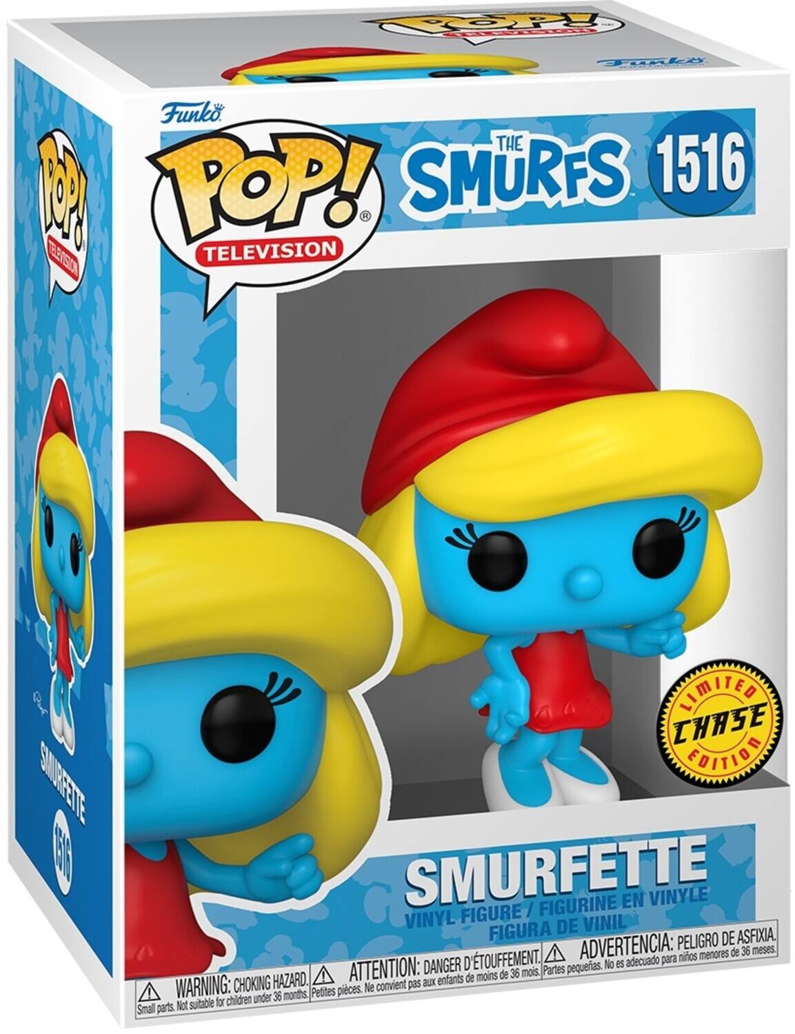 Funko POP! THE SMURFS 1516 R TELEVISION SMURFETTE / FIGURINE EN VINYLE VINYL FIGURE VINIL FIGURA DE PELIGRO DE ASFIXIA D'TOUFFEMENT. ADVERTENCIA: para nios menores de 36 meses. DANGER pequeras. No es adecuado HAZARD. ATTENTION: aux enfants de moins de 36 mois Partes WARNING: CHOKING Pedites pieces. Ne convient pas children under 36 months Not suitable for Smal parts.
