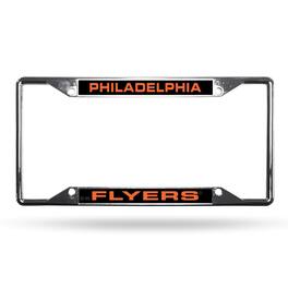 Rico Industries - Philadelphia Flyers NHL All Corner EZ View Chrome Metal Laser Cut License Plate Frame - Multi