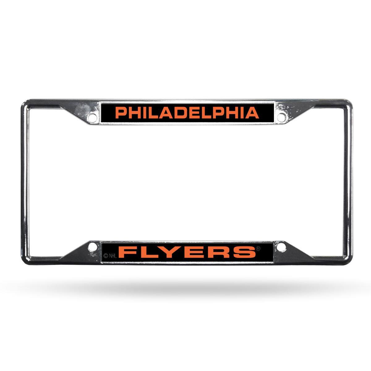 Philadelphia Flyers NHL All Corner EZ View Chrome Metal Laser Cut License Plate Frame