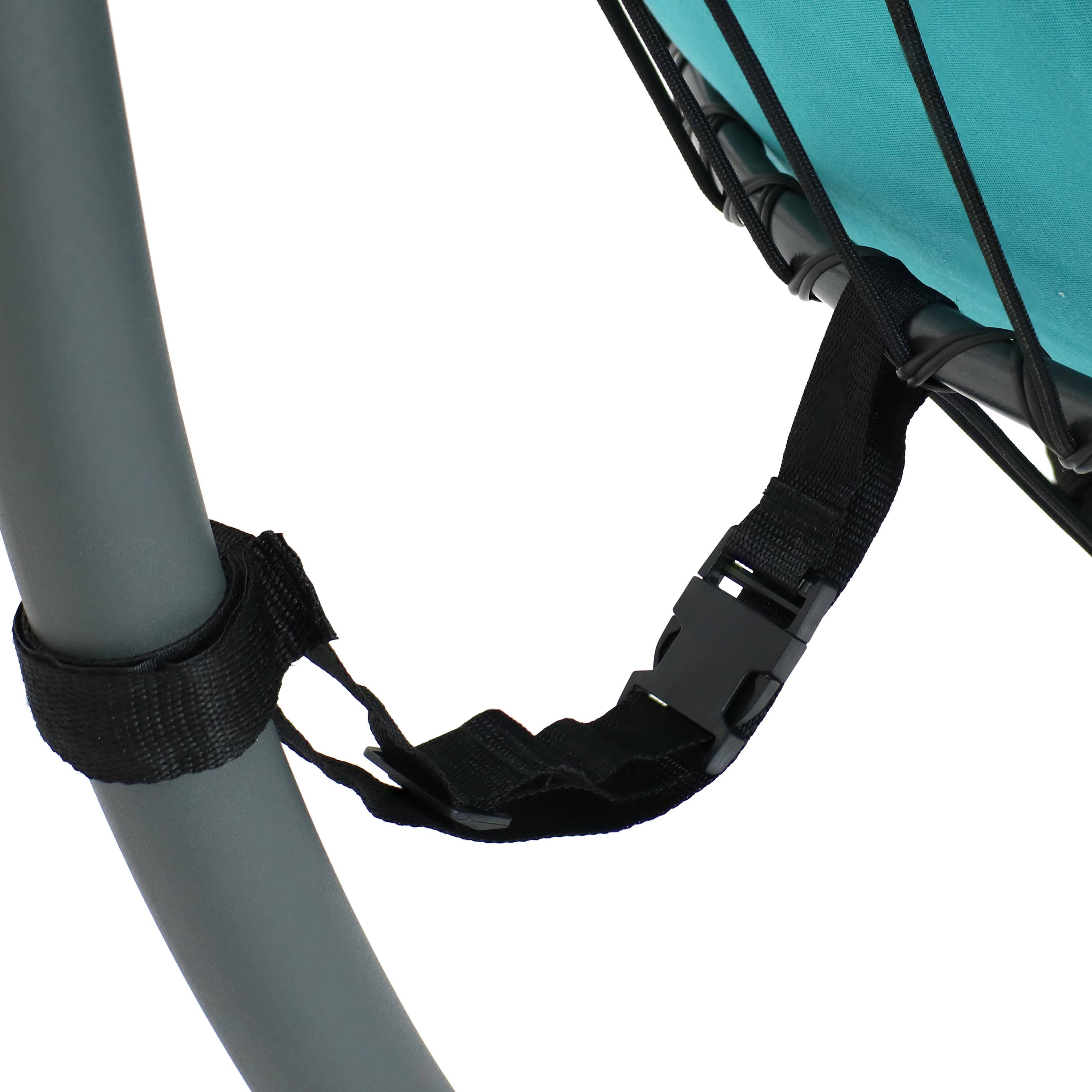 Alt View 6. Sunnydaze - Resin Wicker Hanging Egg Chair with Steel Stand/Cushions - Turquoise Cushions.