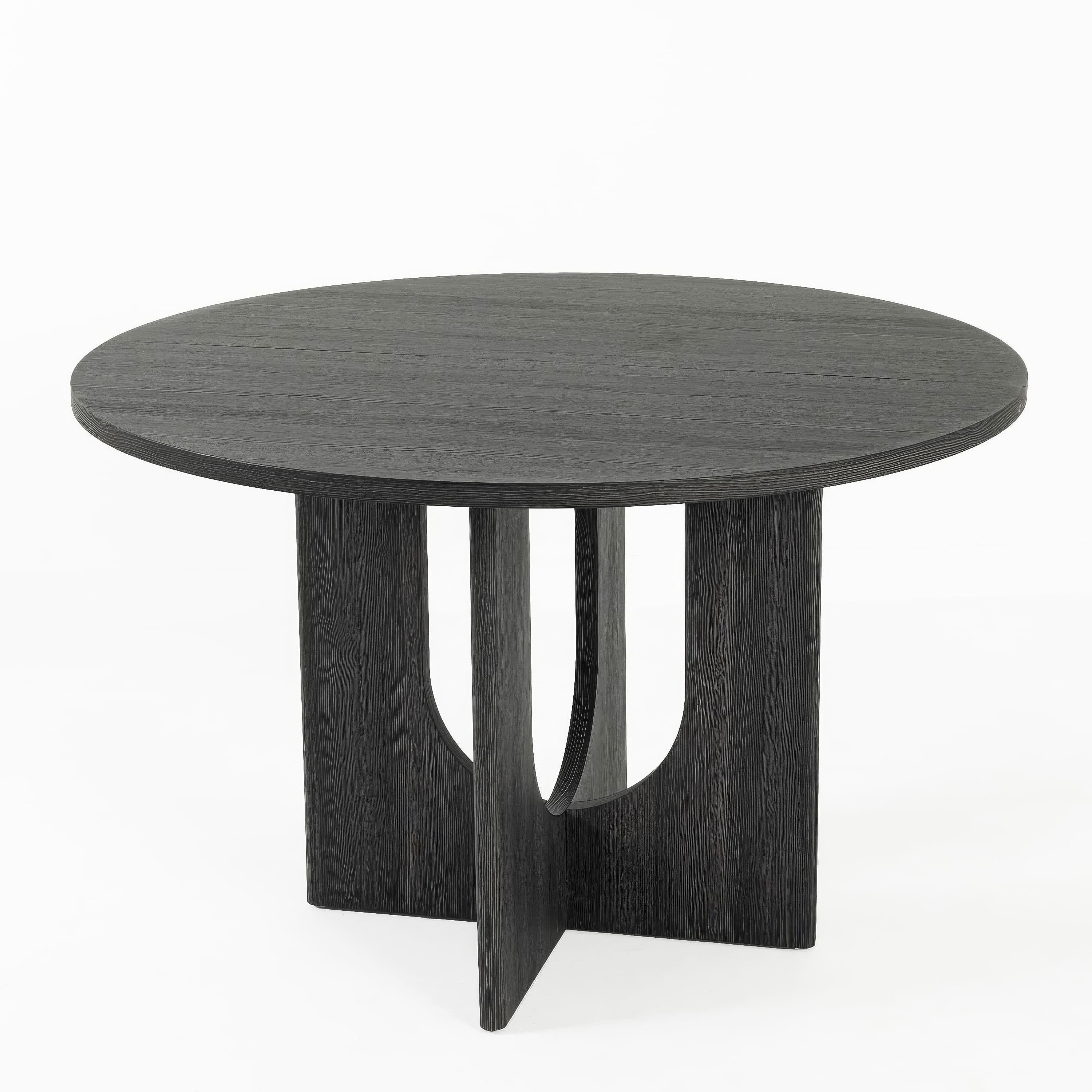 Manhattan Lane - Kysa Dining Table, 47 Inch Round Top, Cross U Pedestal Base - Dark Gray