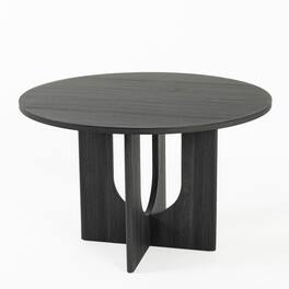 Manhattan Lane - Kysa Dining Table, 47 Inch Round Top, Cross U Pedestal Base - Dark Gray