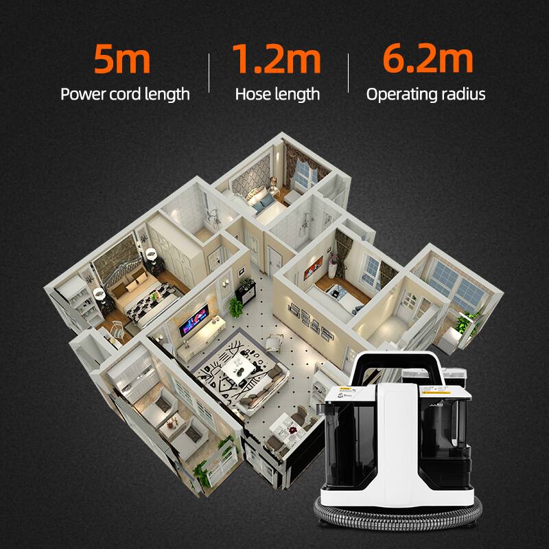 5m Power cord length
1.2m Hose length
6.2m Operating radius