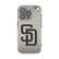 Front. Keyscaper - San Diego Padres Linen Logo iPhone Clear Case - 13 mini - Multicolor.