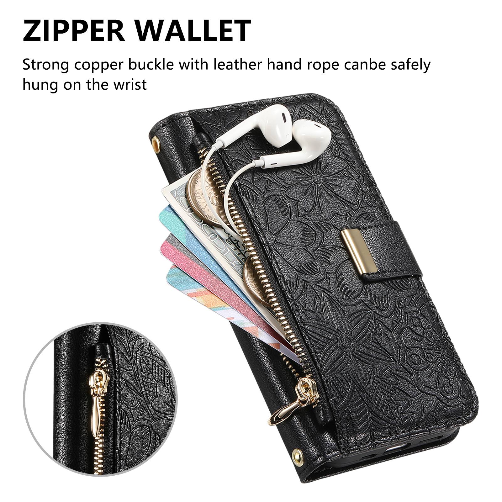 ZIPPER WALLET

Strong copper buckle with leather hand rope can be safely hung on the wrist