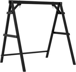 Winado - 4FT Wooden Porch Swing Frame Only A-Frame Porch Swing Stand w/ Stability Bar, Wood Swing Hanger for Outdoor Garden Patio - Black