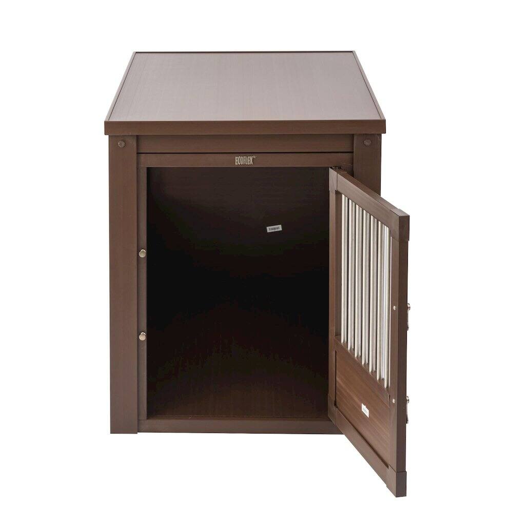 Back. New Age Pet - ECOFLEX Dog Crate End Table - Russet Large.