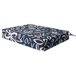 Peace Nest - Waterproof Outdoor Chair Cushions Set of 4 with Ties for Patio - Navy Floral - 18.5x16x3" Square Corner - Navy and White